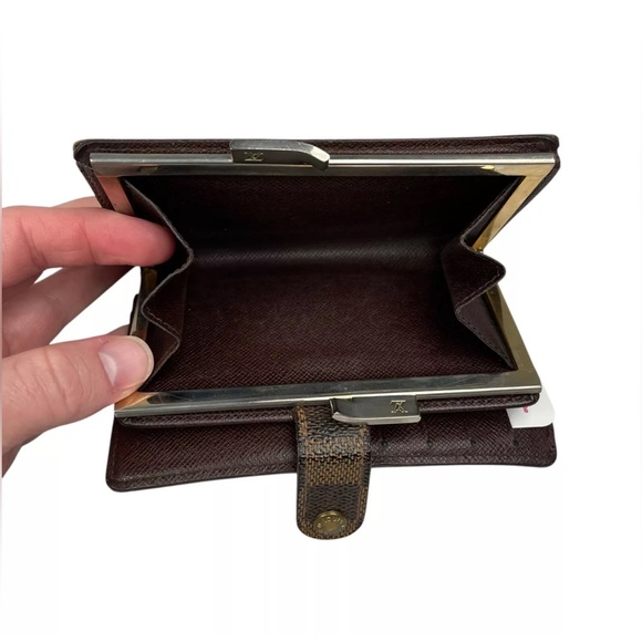 Louis Vuitton Damier Ebene Porte Tresor Kiss-Lock Bi-Fold Wallet - Picture 4 of 7